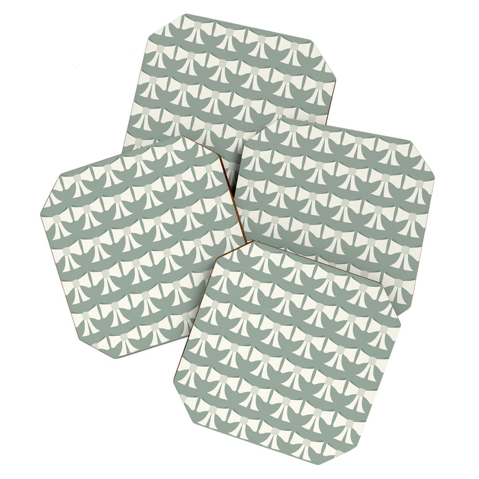 Vintage Bows XIV Green Sage Coaster Gallery Image 1