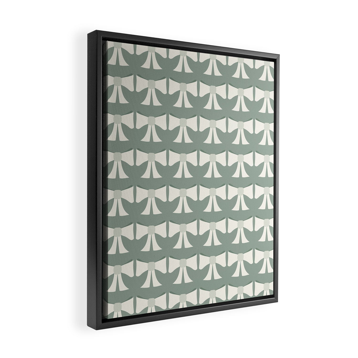 Vintage Bows XIV Green Sage Framed Canvas Print Gallery Image 2