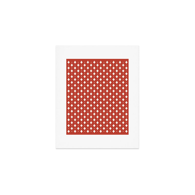 Vintage Stars I Bright Red Art Print Gallery Image 1