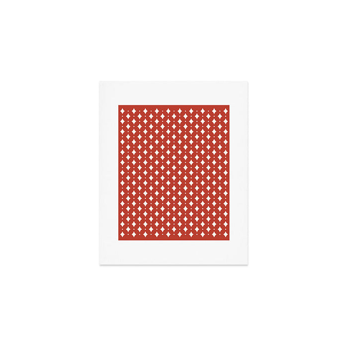 Vintage Stars I Bright Red Art Print Gallery Image 1