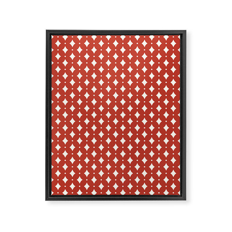 Vintage Stars I Bright Red Framed Canvas Print Gallery Image 8