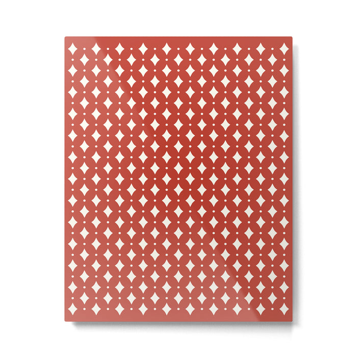Vintage Stars I Bright Red Metal Print Gallery Image 1