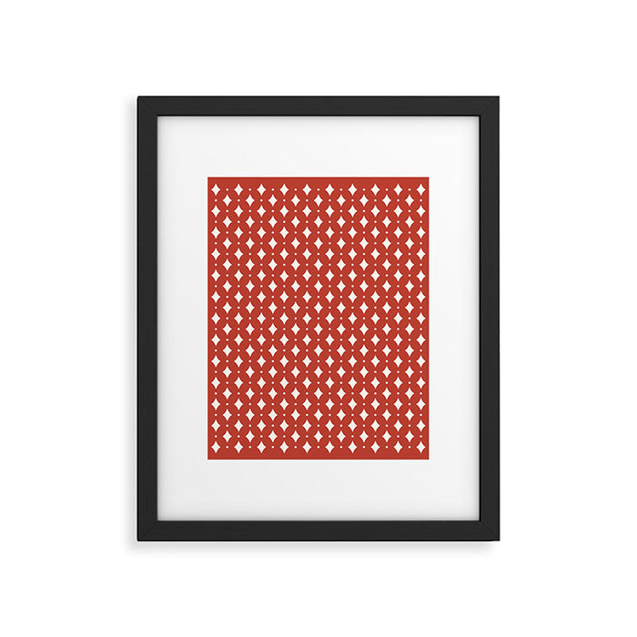 Vintage Stars I Bright Red Framed Art Print Gallery Image 1