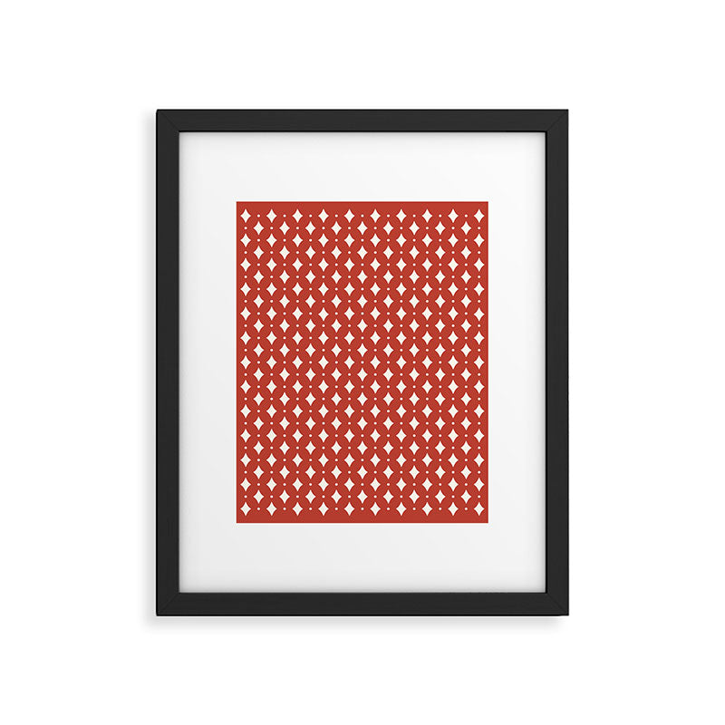 Vintage Stars I Bright Red Framed Art Print Gallery Image 6