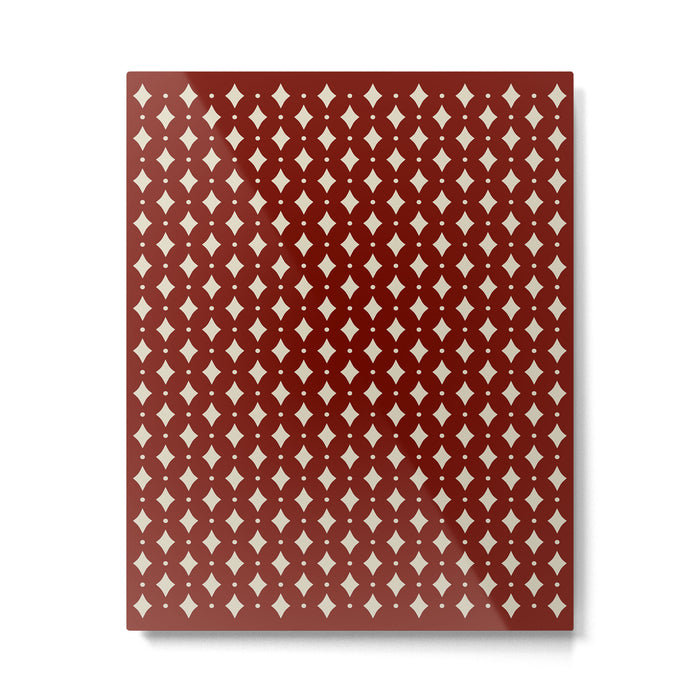 Vintage Stars VII Ruby Red Metal Print Gallery Image 1