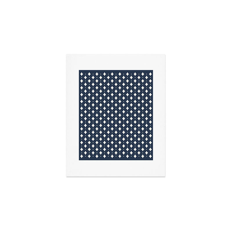 Vintage Stars VIII Dark Navy Blue Art Print Gallery Image 1