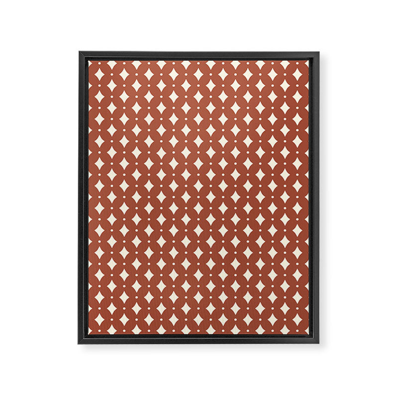 Vintage Stars X Brick Red Framed Canvas Print Gallery Image 8