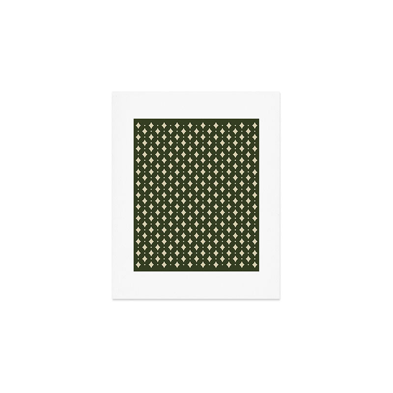 Vintage Stars XI Forest Green Art Print Gallery Image 1