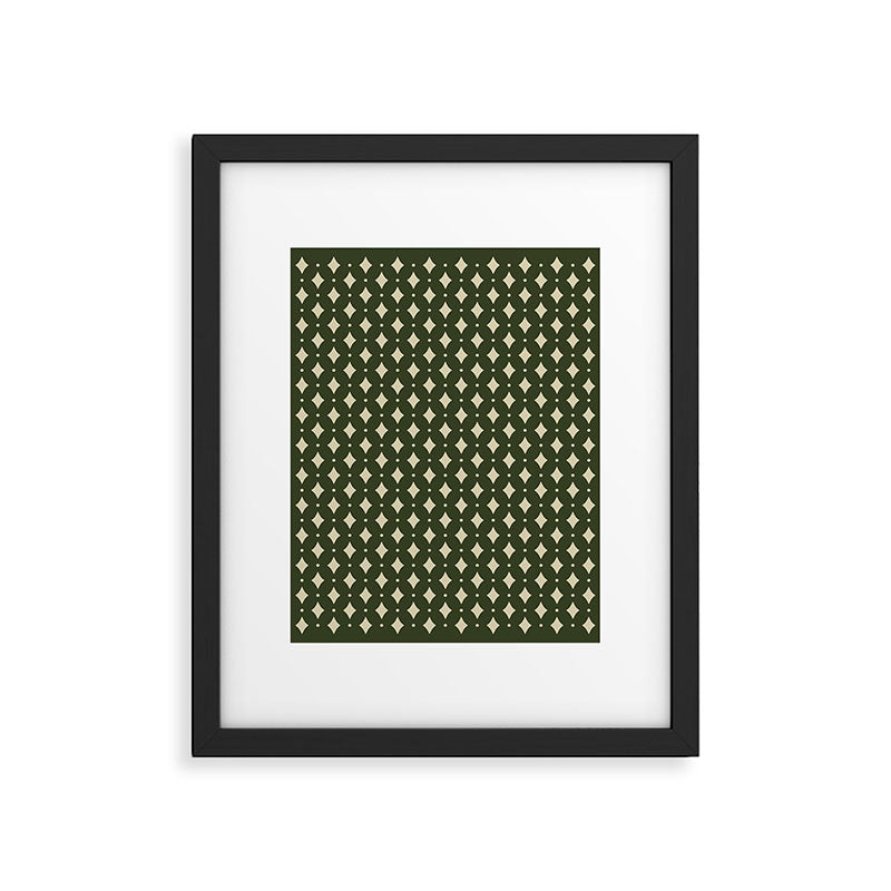 Vintage Stars XI Forest Green Framed Art Print Gallery Image 6