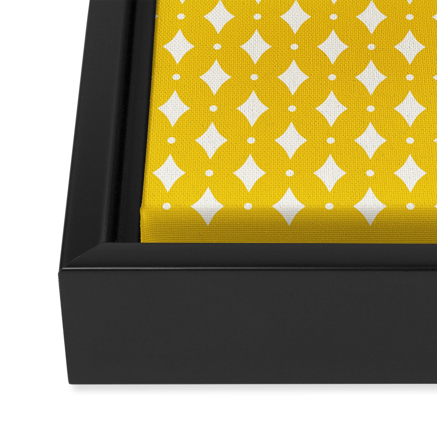 Vintage Stars XVII Bright Yellow Framed Canvas Print Gallery Image 3