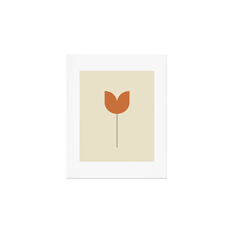 Vintage Tulip Minimalism - Red Art Print Gallery Image 1