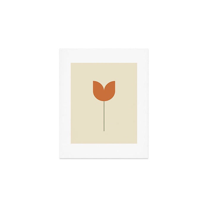 Vintage Tulip Minimalism - Red Art Print Gallery Image 1