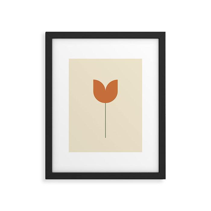 Vintage Tulip Minimalism - Red Framed Art Print Gallery Image 1