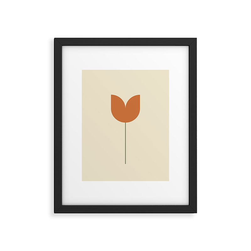 Vintage Tulip Minimalism - Red Framed Art Print Gallery Image 6