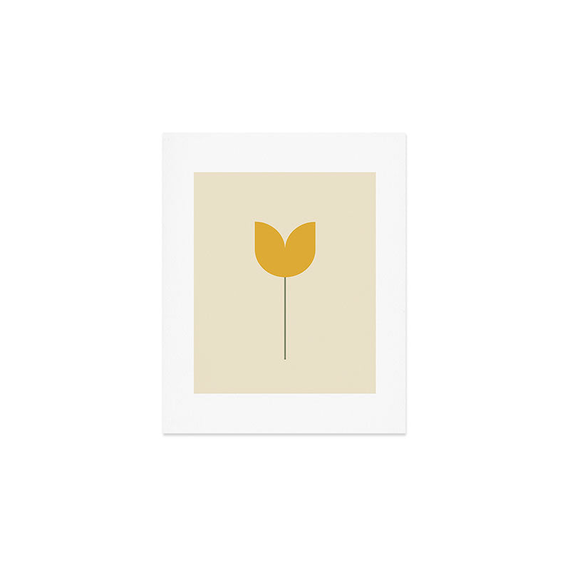Vintage Tulip Minimalism - Yellow Art Print Gallery Image 1