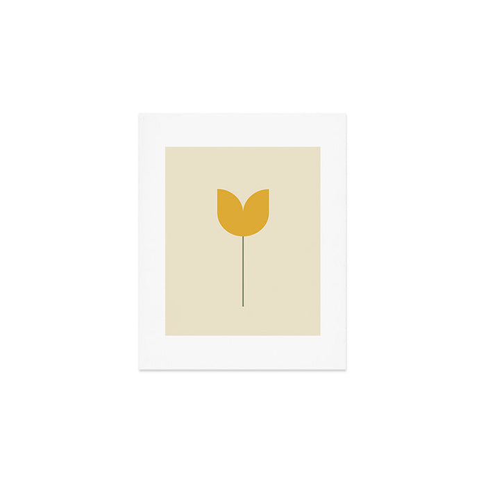 Vintage Tulip Minimalism - Yellow Art Print Gallery Image 1