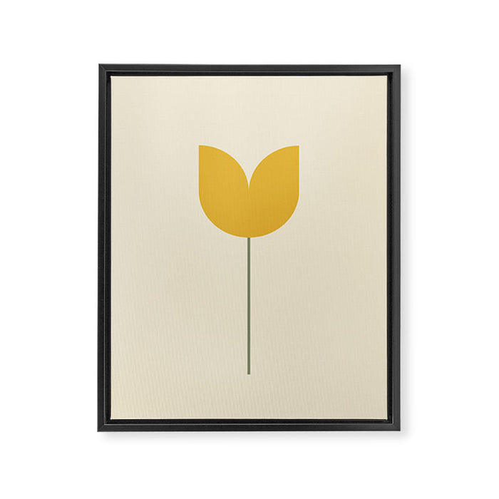 Vintage Tulip Minimalism - Yellow Framed Canvas Print Gallery Image 1