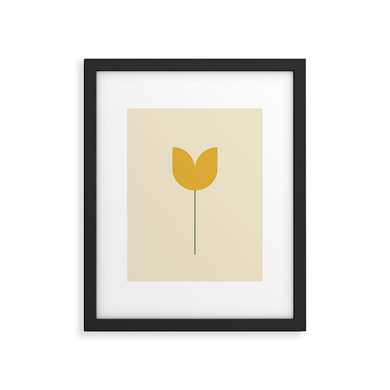 Vintage Tulip Minimalism - Yellow Framed Art Print Gallery Image 4