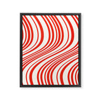 Wavy Stripes I - Red & White Candy Cane Framed Canvas Print Gallery Image 6
