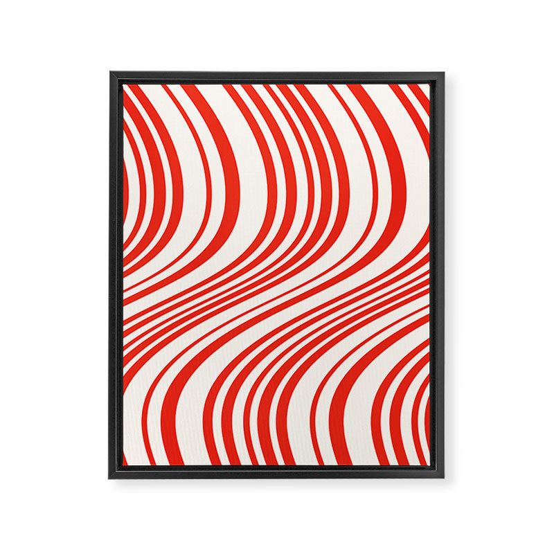 Wavy Stripes I - Red & White Candy Cane Framed Canvas Print Gallery Image 6