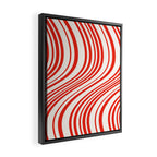 Wavy Stripes I - Red & White Candy Cane Framed Canvas Print Gallery Image 2
