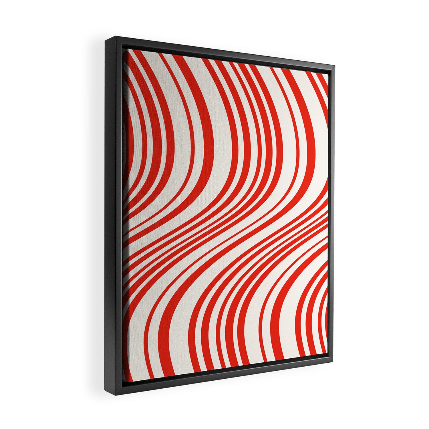 Wavy Stripes I - Red & White Candy Cane Framed Canvas Print Gallery Image 2