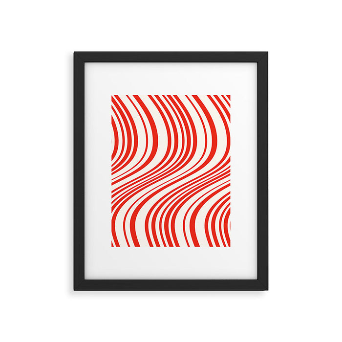 Wavy Stripes I - Red & White Candy Cane Framed Art Print Gallery Image 1