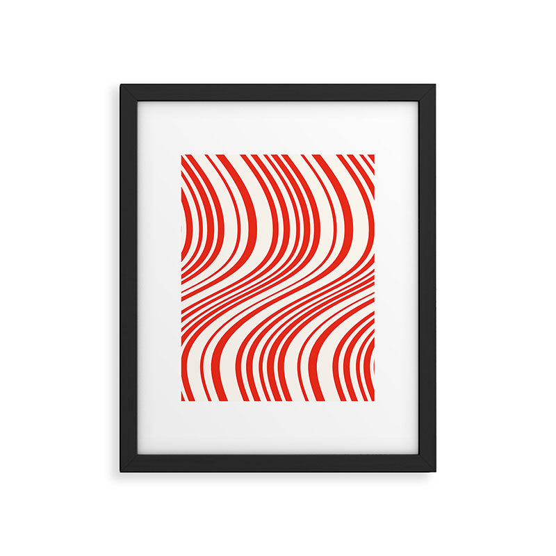 Wavy Stripes I - Red & White Candy Cane Framed Art Print Gallery Image 5