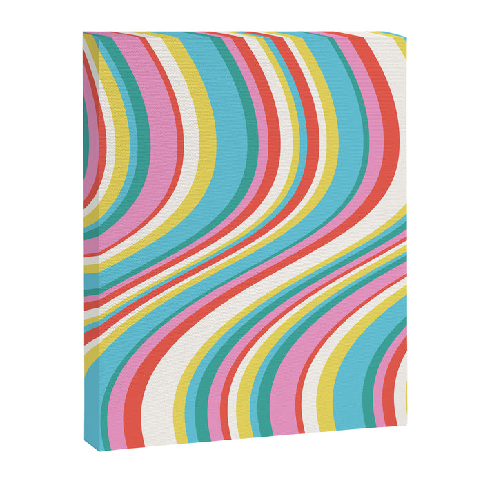  Wavy Stripes II - 60s Candy Rainbow Canvas Print Gallery Image 1