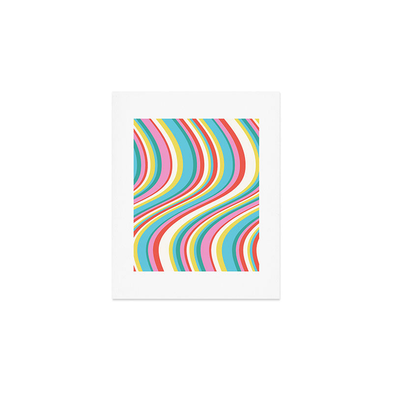  Wavy Stripes II - 60s Candy Rainbow Art Print Gallery Image 1