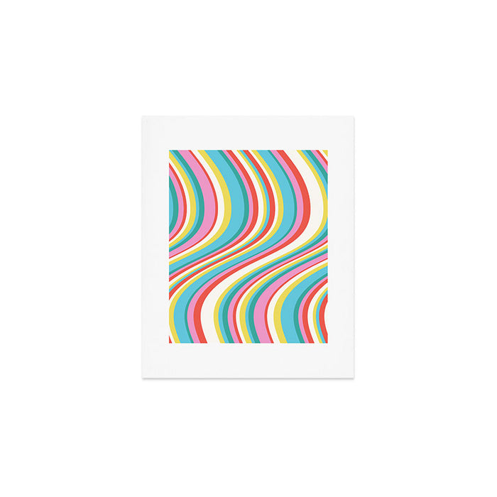  Wavy Stripes II - 60s Candy Rainbow Art Print Gallery Image 1