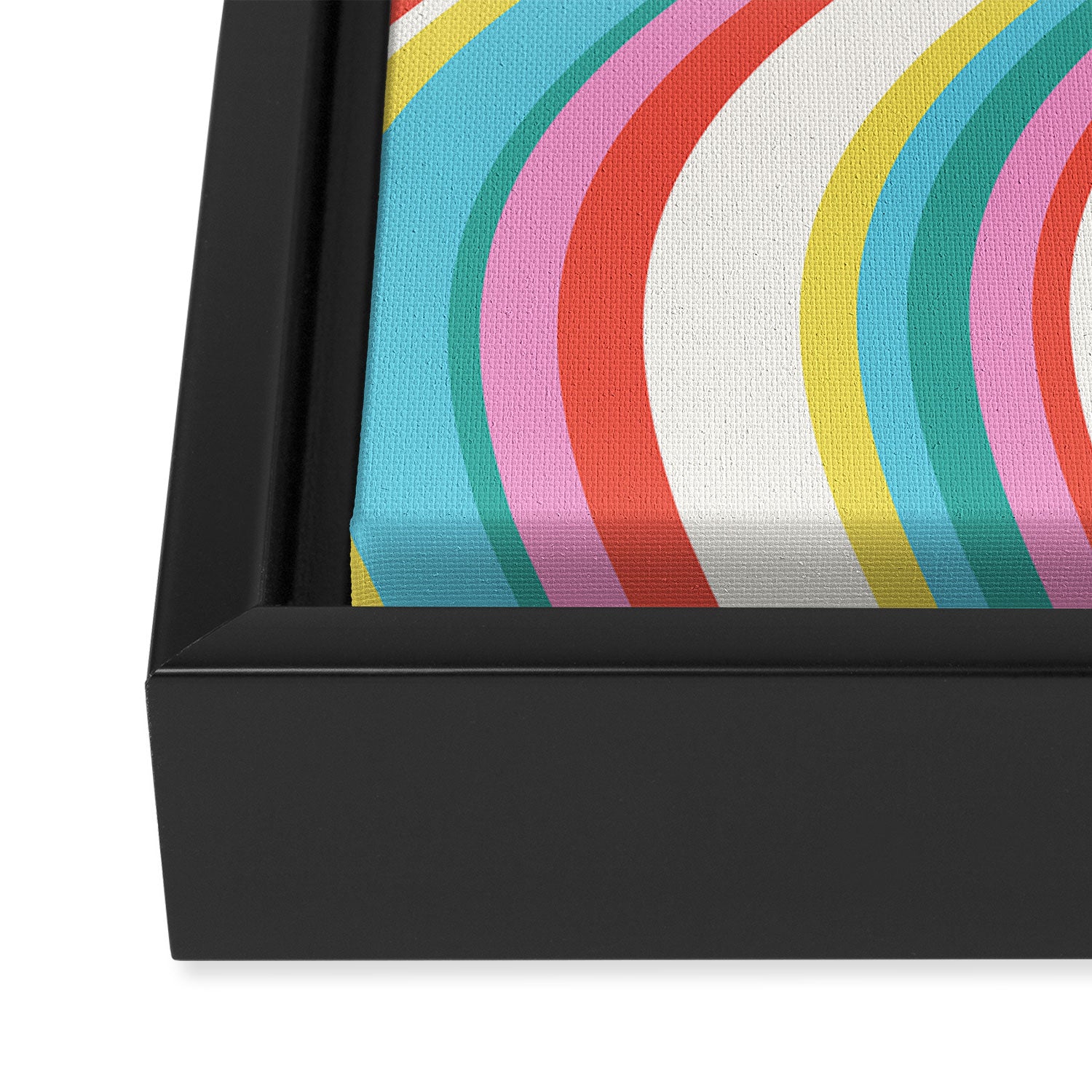  Wavy Stripes II - 60s Candy Rainbow Framed Canvas Print Gallery Image 3