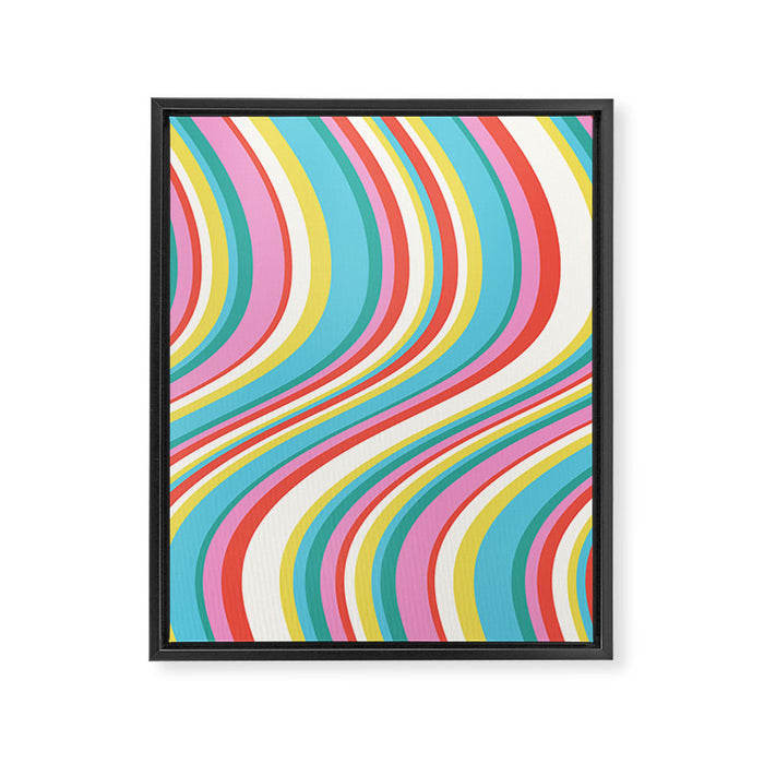  Wavy Stripes II - 60s Candy Rainbow Framed Canvas Print Gallery Image 1