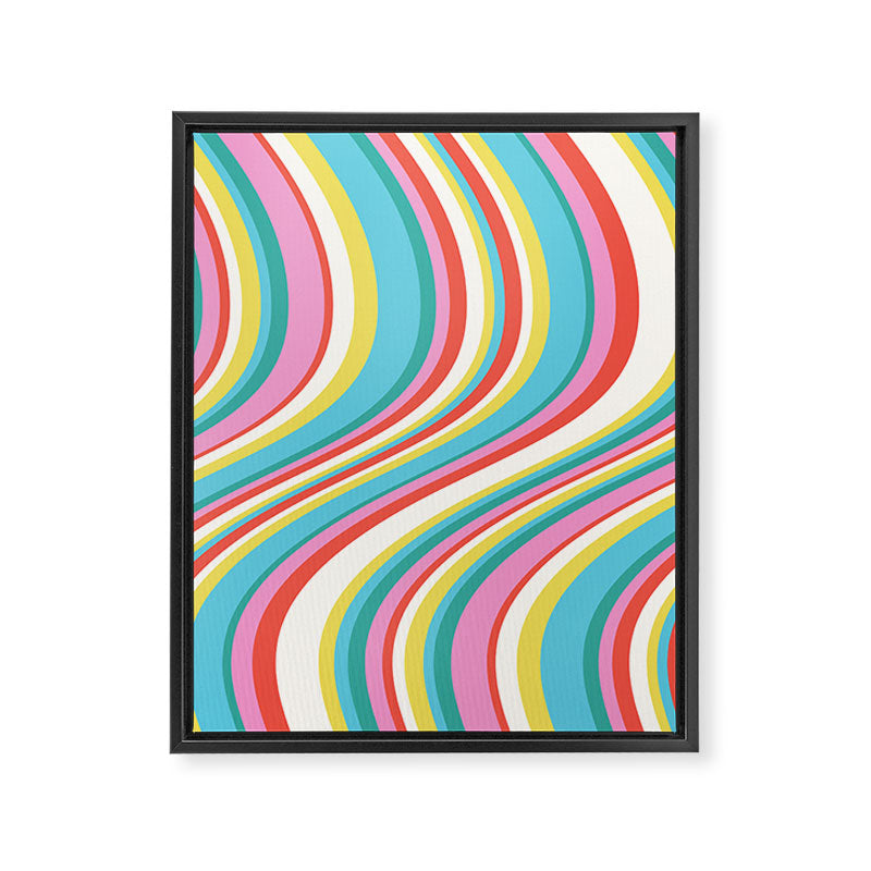  Wavy Stripes II - 60s Candy Rainbow Framed Canvas Print Gallery Image 6