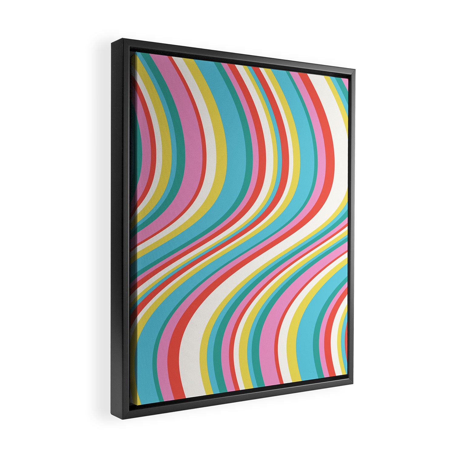  Wavy Stripes II - 60s Candy Rainbow Framed Canvas Print Gallery Image 2