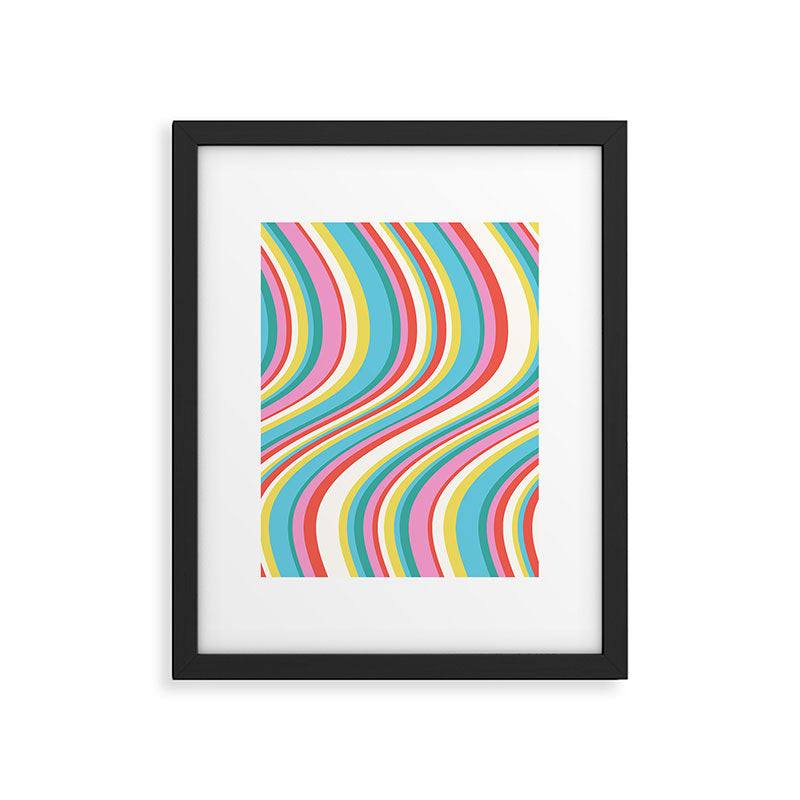  Wavy Stripes II - 60s Candy Rainbow Framed Art Print Gallery Image 5