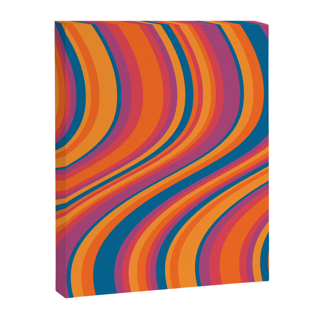 Wavy Stripes III - Retro Rainbow Canvas Print Gallery Image 6