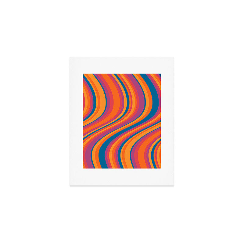Wavy Stripes III - Retro Rainbow Art Print Gallery Image 1