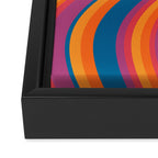 Wavy Stripes III - Retro Rainbow Framed Canvas Print Gallery Image 3