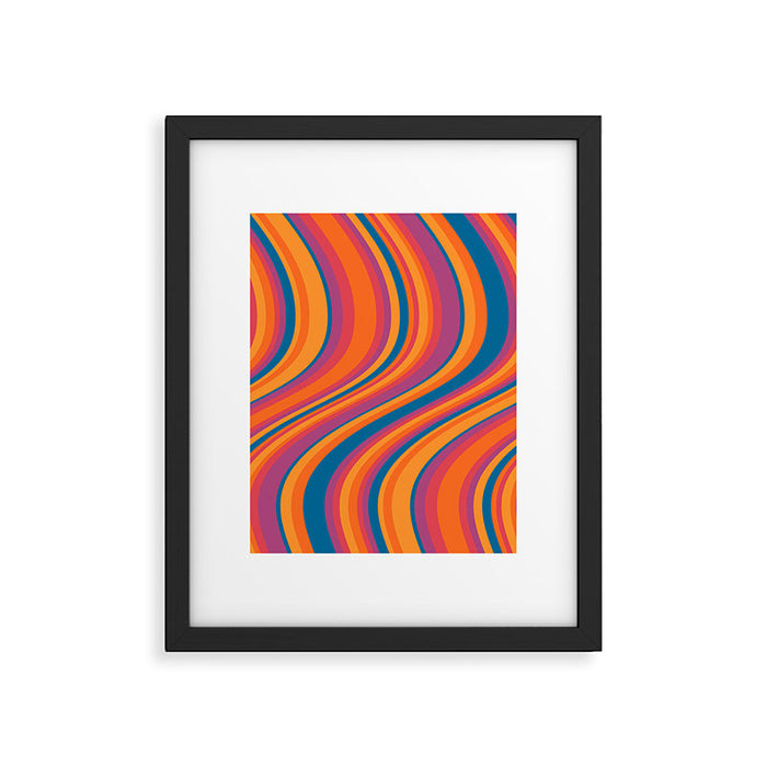 Wavy Stripes III - Retro Rainbow Framed Art Print Gallery Image 1