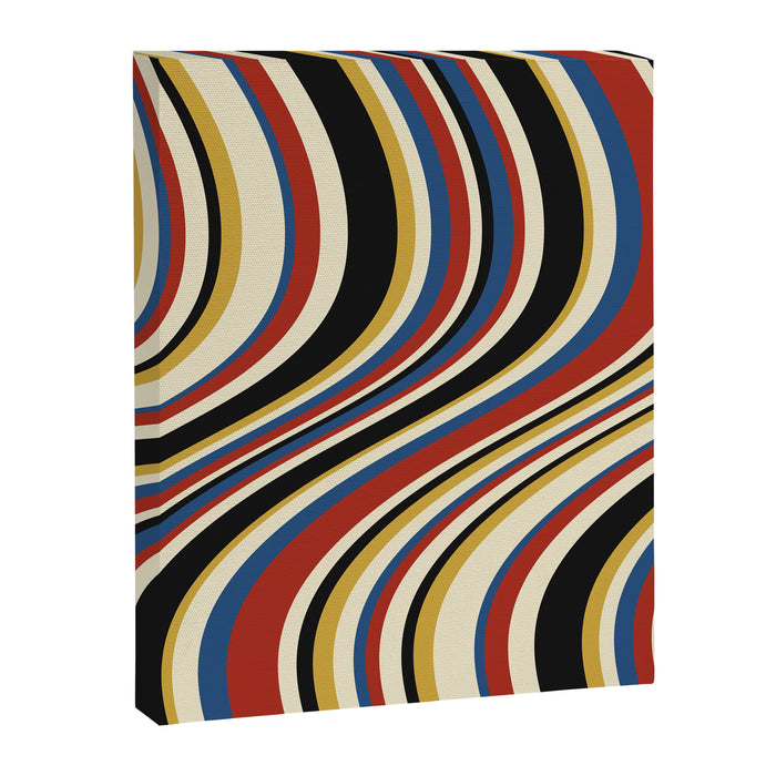 Wavy Stripes IX - Bauhaus Palette Canvas Print Gallery Image 1
