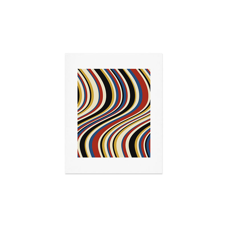 Wavy Stripes IX - Bauhaus Palette Art Print Gallery Image 1