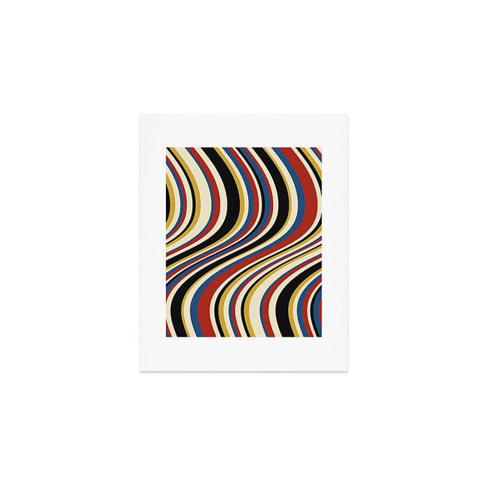Wavy Stripes IX - Bauhaus Palette Art Print Gallery Image 1