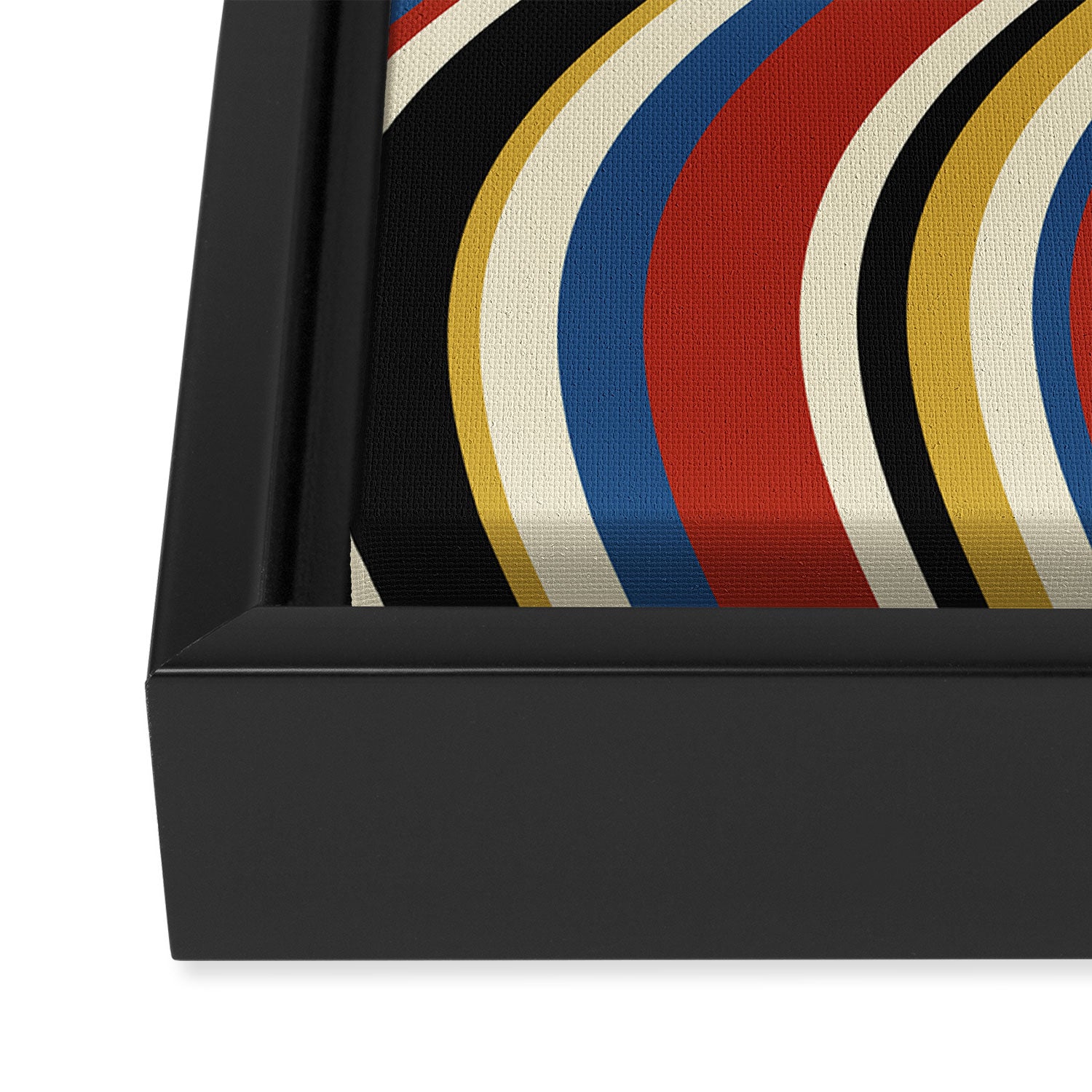 Wavy Stripes IX - Bauhaus Palette Framed Canvas Print Gallery Image 3