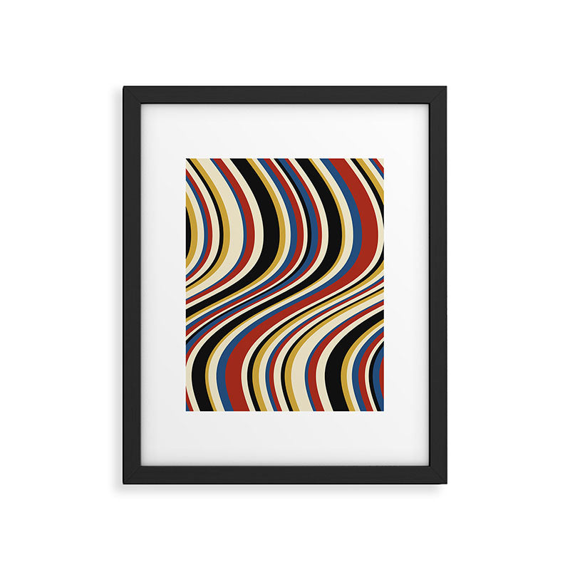 Wavy Stripes IX - Bauhaus Palette Framed Art Print Gallery Image 5