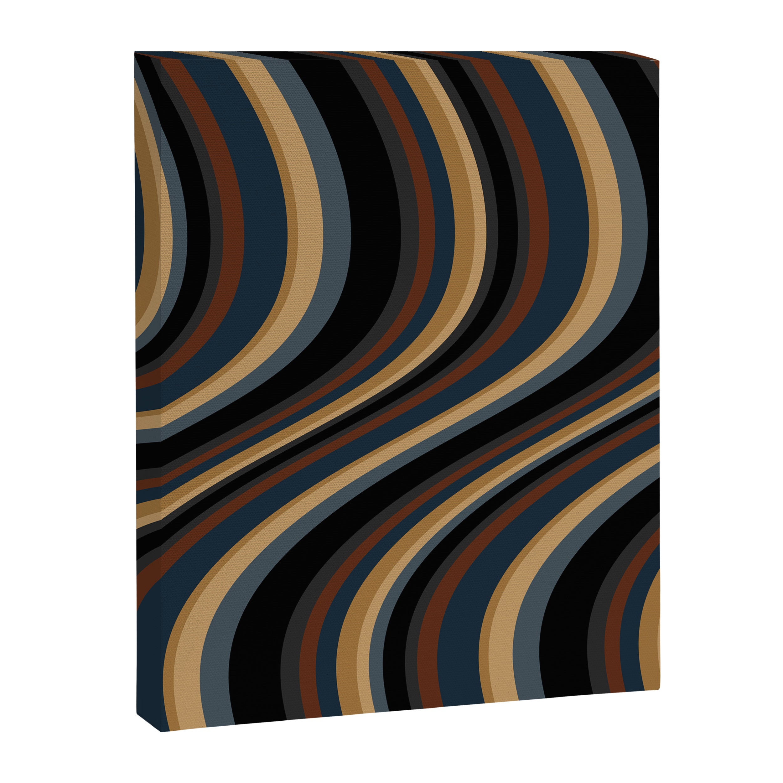 Wavy Stripes V - Dark Vintage  Canvas Print Gallery Image 6