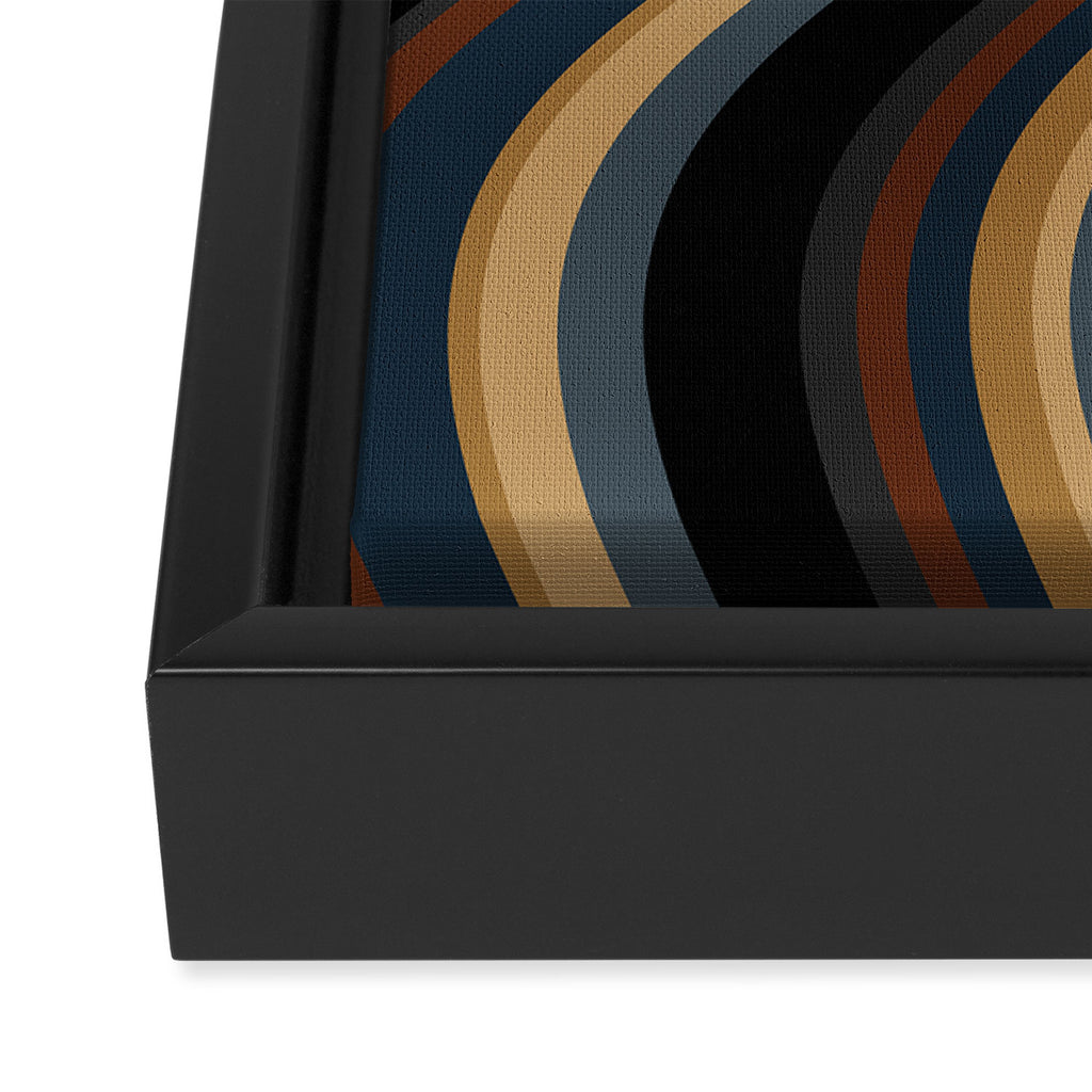 Wavy Stripes V - Dark Vintage  Framed Canvas Print Gallery Image 3