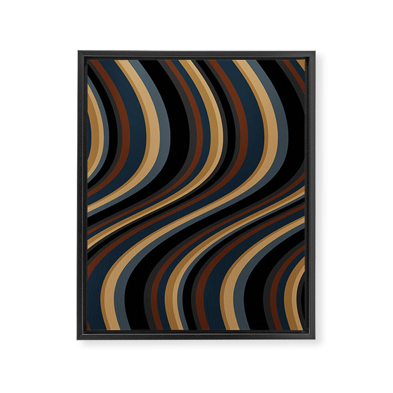 Wavy Stripes V - Dark Vintage  Framed Canvas Print Gallery Image 6