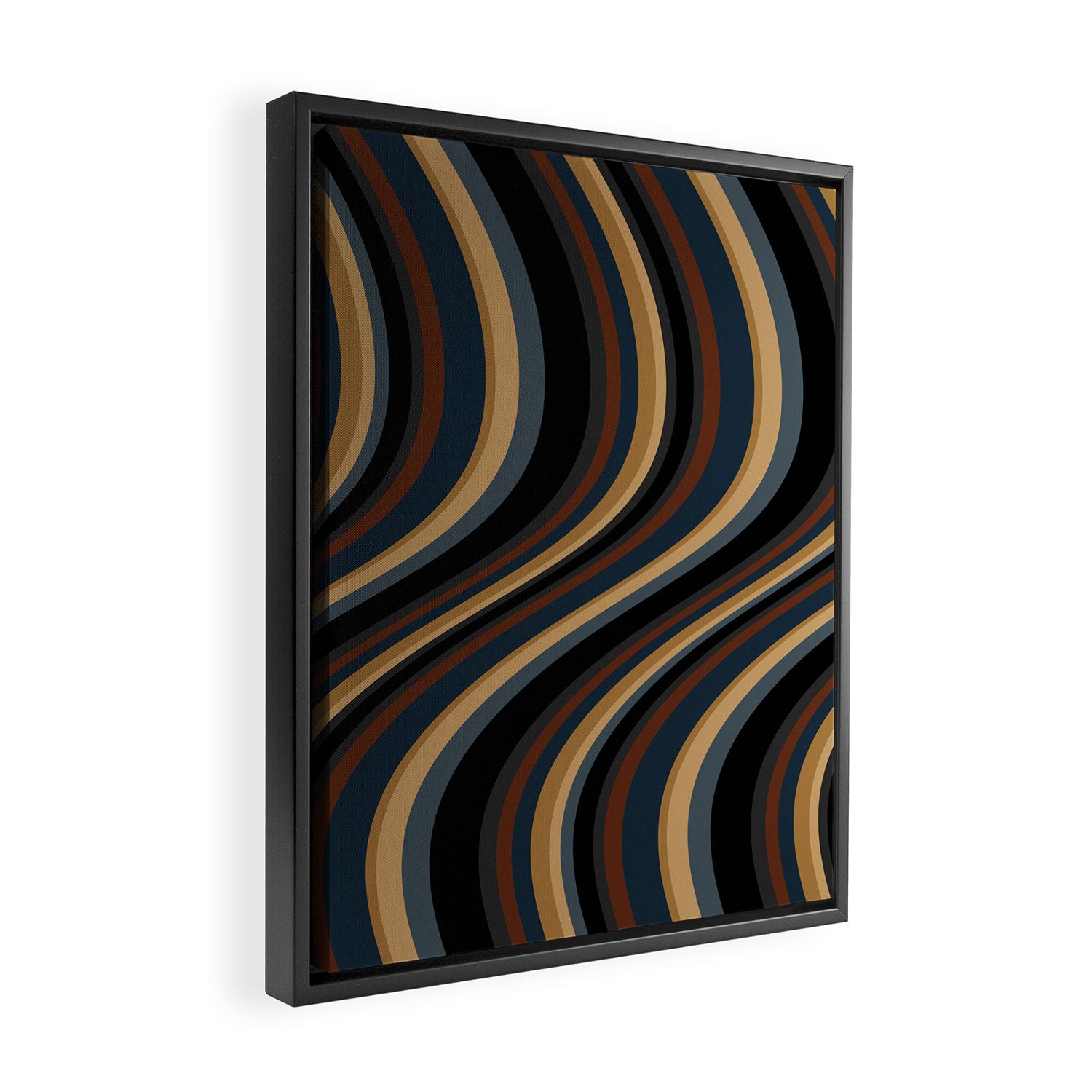 Wavy Stripes V - Dark Vintage  Framed Canvas Print Gallery Image 2
