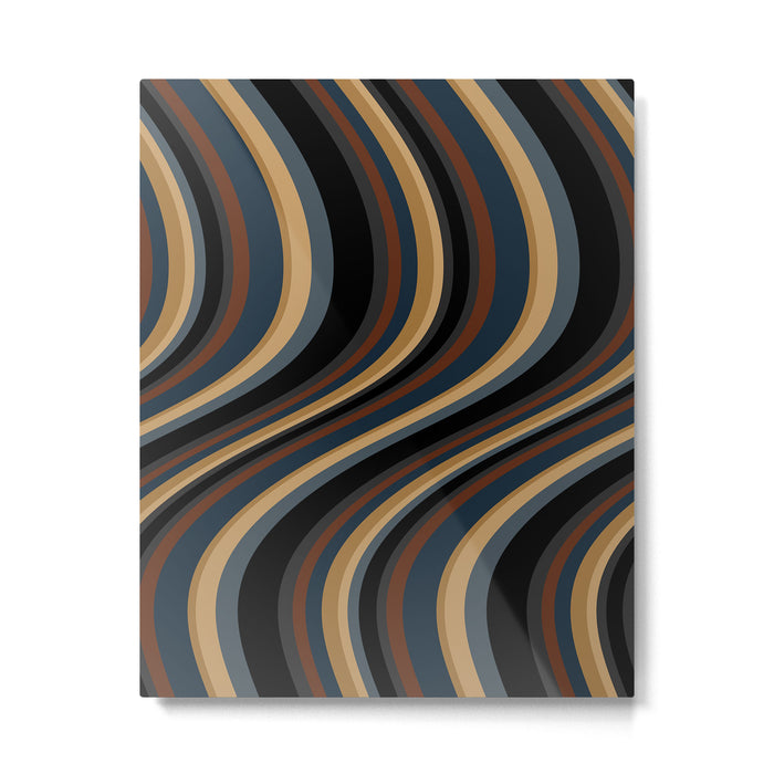 Wavy Stripes V - Dark Vintage  Metal Print Gallery Image 1